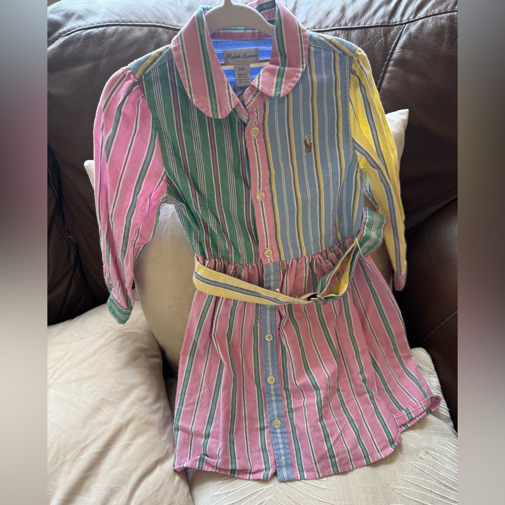 Ralph Lauren Striped Multicolor Button-Up Dress